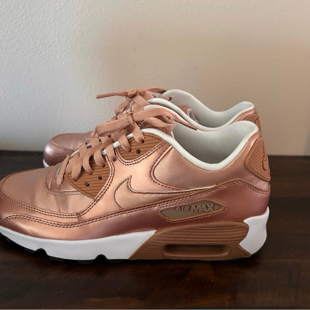 Nike Women's Metallic Rose Gold Athletic Sneakers - Picture 7 of 8